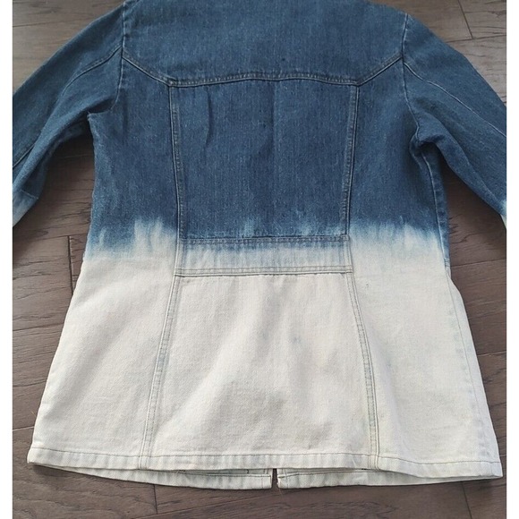 Levis Strauss &Co. 1970s Vintage Chore Jacket- Orange Tab-Bleach Dipped-Large - Picture 6 of 16